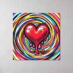 Impressão Em Tela Pop-Art Colorido "Coração Derretido"<br><div class="desc">Arte Pop Colorida "Coração Derretida" sobre fundo Whirlpool/Vortex</div>
