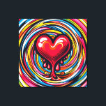 Impressão Em Tela Pop-Art Colorido "Coração Derretido"<br><div class="desc">Arte Pop Colorida "Coração Derretida" sobre fundo Whirlpool/Vortex</div>