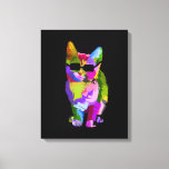 Impressão Em Tela Pop Art legal gatinho arte<br><div class="desc">Um legal design de um gato colorido com óculos escuros no estilo pop. Para amantes de gatos.</div>