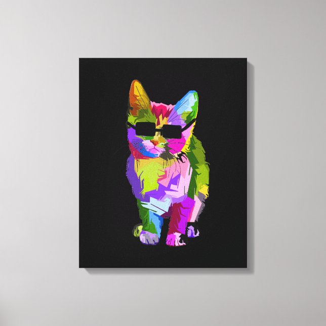 Impressão Em Tela Pop Art legal gatinho arte (Frente)