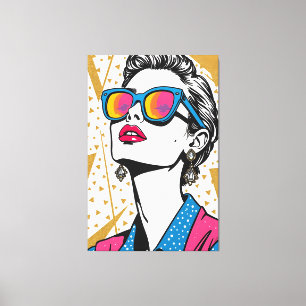 Impressão Em Tela Pop Arte da Moda Retroativa - Inspirada na década 