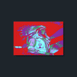 Impressão Em Tela Pop de Art Nativo Americano<br><div class="desc">Uma obra de pop de arte de um nativo americano</div>