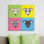 Impressão Em Tela Pop de Arte de Boca-branca de Grego Italiano<br><div class="desc">Este cão adora tela de impressão mostra quatro galgos italianos bonitos em cores diferentes, no estilo de pop de desenho animado. Legal, artístico e divertido presente de decoração de parede para o proprietário do iggy :) ・ Você pode personalizá-lo - girar/redimensionar imagem, adicionar texto e muito mais! ・ ・ Gostaria...</div>