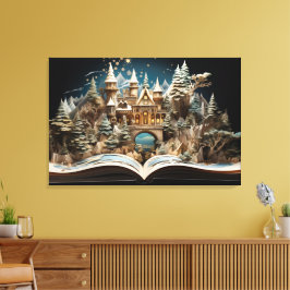 Impressão Em Tela Pop do Castelo de Storybook de Natal