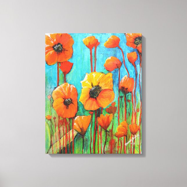 Impressão Em Tela Poppies no Verão (Frente)