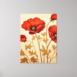 Impressão Em Tela Poppies vermelhos