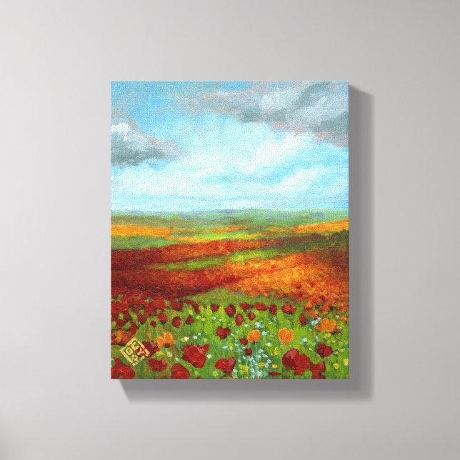 Impressão Em Tela Poppy Dreams - Giclee Enrolado (Frente)