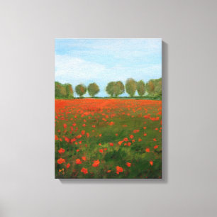 Impressão Em Tela Poppy Fields Giclee