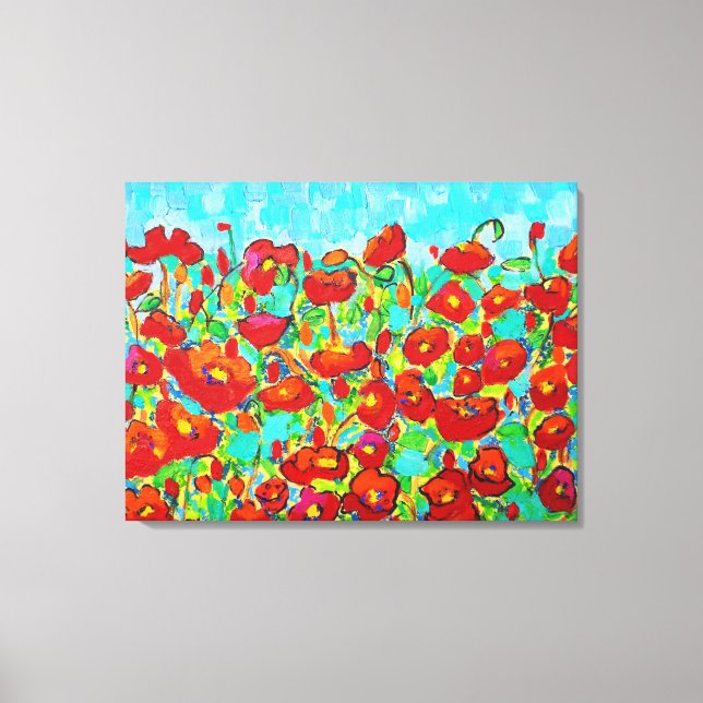Impressão Em Tela "Poppy Gathering" Belas Artes por Susi Franco (Frente)