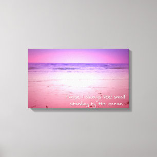 Impressão Em Tela Por do sol cor-de-rosa e roxo do oceano com