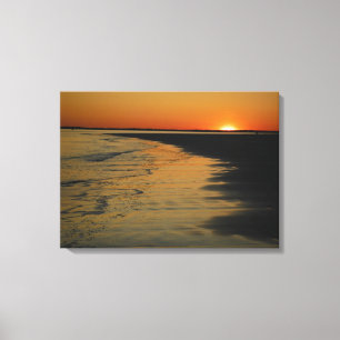 Impressão Em Tela Por do sol da ilha de Sullivan, South Carolina