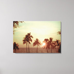 Impressão Em Tela Pôr do sol da PixDezines na praia de Mauna Kea