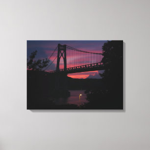 Impressão Em Tela Por do sol da ponte de Médio-Hudson
