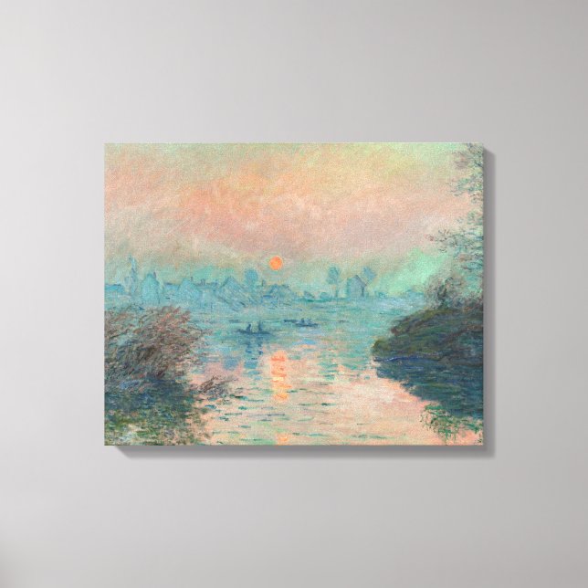 Impressão Em Tela Pôr do sol de Monet no Impressionismo de Arte Fina (Frente)