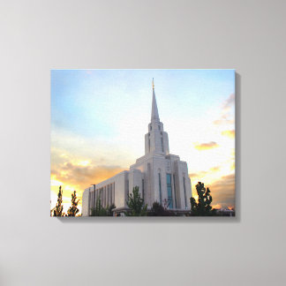 Impressão Em Tela Pôr do sol do templo do LDS da Montanha Oquirrh