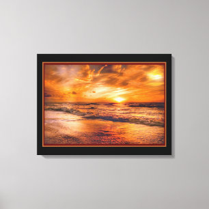 Impressão Em Tela Pôr do Sol Dourado