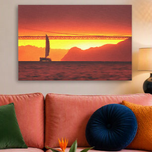 Impressão Em Tela Pôr do sol em San Francisco 1124 Arte