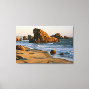 Impressão Em Tela Pôr do sol, Meyers Beach, Oregon, EUA