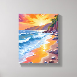 Impressão Em Tela Pôr do Sol na Baía de Napili Maui Havaí Pintura