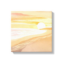 Pôr do Sol na Praia Aquarela | Amarelo Bonito 