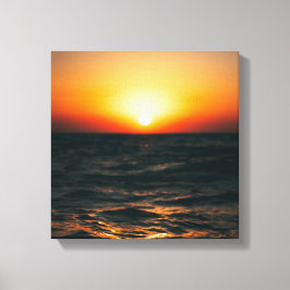 Impressão Em Tela Pôr do sol na praia em tela