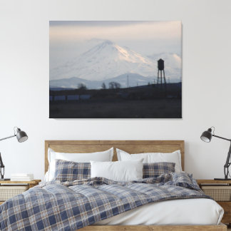 Impressão Em Tela Pôr do sol no Monte Shasta na neve 1