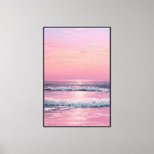 Impressão Em Tela Pôr do Sol no Oceano com Reflexos do Céu Pastel Ab