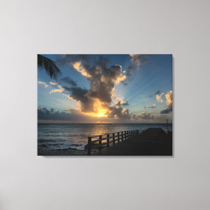 Impressão Em Tela Pôr do Sol no Pier Tropical