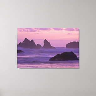 Impressão Em Tela Pôr do sol nos Sea Stacks da Praia de Bandon.