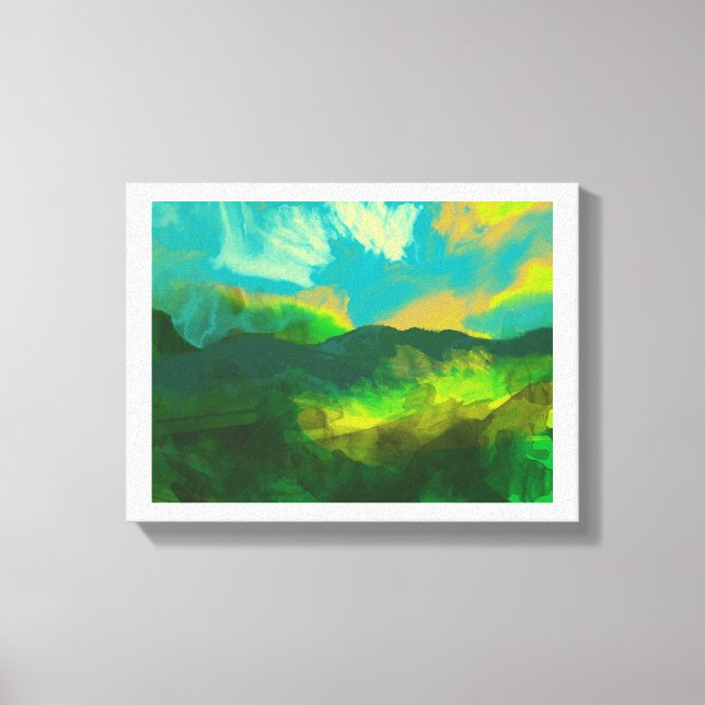 Impressão Em Tela pôr do sol num céu azul (Frente)