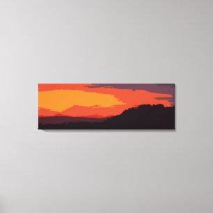 Impressão Em Tela pôr do sol simplificado