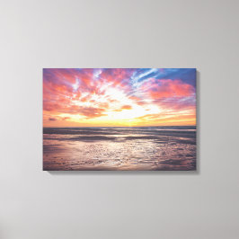 Impressão Em Tela Pôr do sol sobre praia e mar