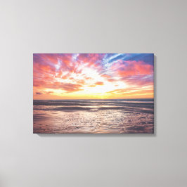 Impressão Em Tela Pôr do sol sobre praia e mar