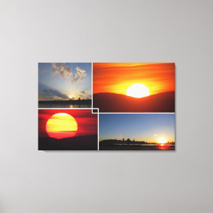 Impressão Em Tela Pôrs do sol personalizados de 4 fotos