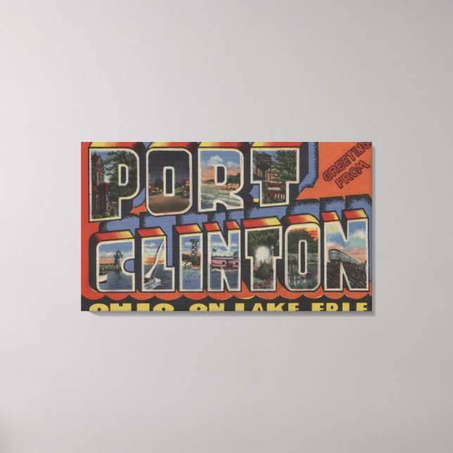 Impressão Em Tela Port Clinton, Ohio - Lago Erie (Frente)