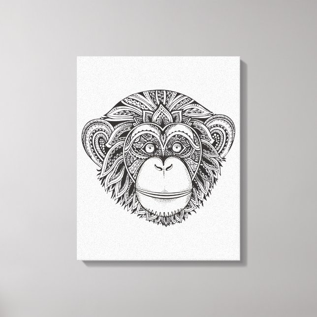 Impressão Em Tela Porta de Illusterização do Macaco 6 (Frente)