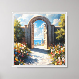 Impressão Em Tela Porta do Caminho Espiritual 12x12 Intenções Positi