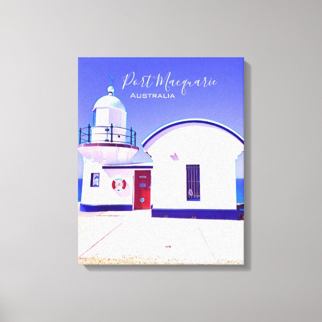 Impressão Em Tela Porta Macquarie, Austrália, um farol de ponto de a (Frente)