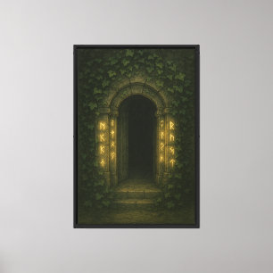 Impressão Em Tela Porta Rune Antiga