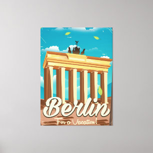 Impressão Em Tela portão de brandemburgo, Berlim, poster de viagem d