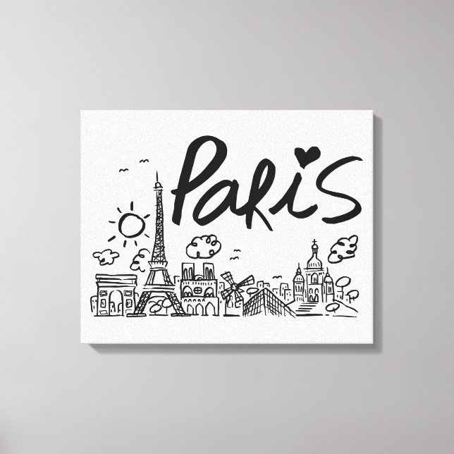 Impressão Em Tela Portaria da cidade de Paris (Frente)