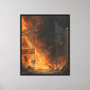 Impressão Em Tela Portas do Inferno - Pintura a Óleo da Vintagem Moo