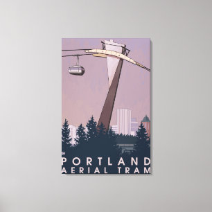 Impressão Em Tela Portland, cena do bonde de OregonAerial