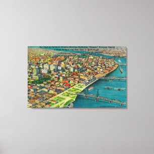 Impressão Em Tela Portland do ar que mostra pontes e