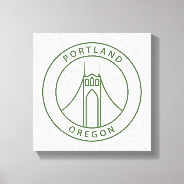 Impressão Em Tela Portland Oregon Design (Frente)