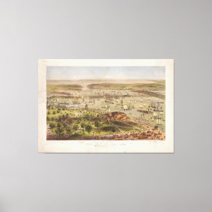 Impressão Em Tela Porto de Nova York da Bateria do Sul