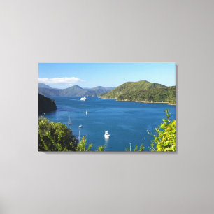 Impressão Em Tela Porto de Picton, Marlborough Sounds, Sul