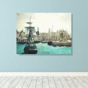 Impressão Em Tela Porto em Calais por Manet, Arte Impressionista Ant