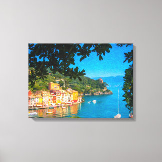Impressão Em Tela Portofino, Itália, estilo de pintura a óleo