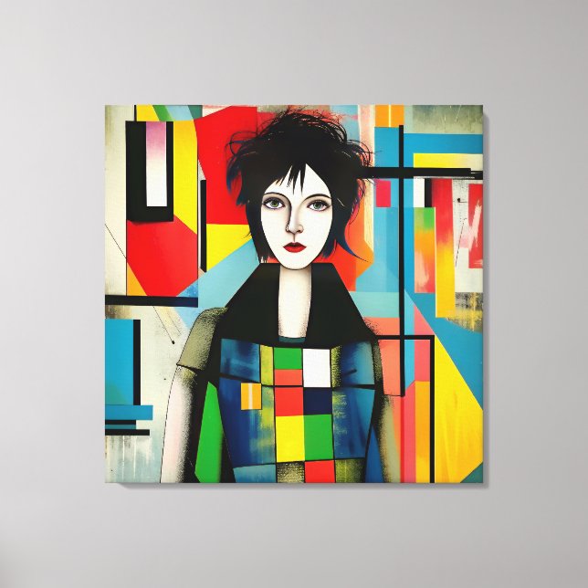 Impressão Em Tela Portrait art moderne (Frente)